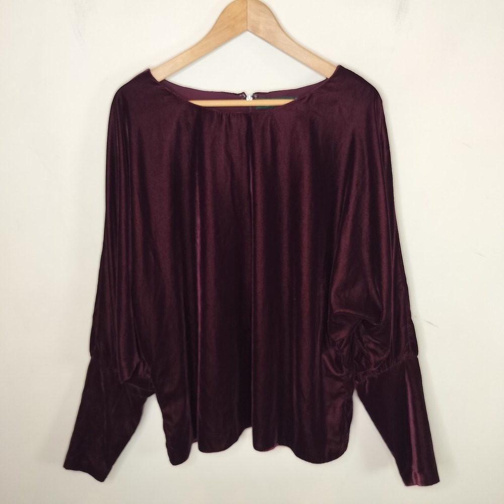 Burgundy Velvet Blouse Sold